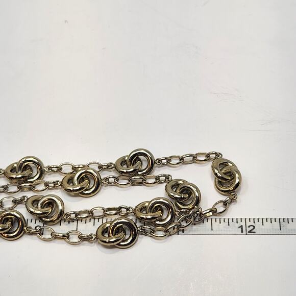 Talbots Gold Tone Double Chain layered Necklace Adjustable Casual Workwear - Picture 5 of 6